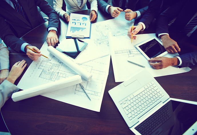 Image of human hands during paperwork at meeting